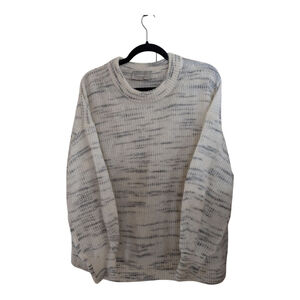 Everlane The Cocoon Crew White w/Black Sweater In Alpaca Wool Blend 3X Luxury